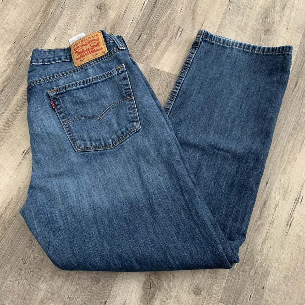 Levi’s 514 Slim Straight Jeans Mens 36x30 Blue Denim Actual 36x29.5 100% Cotton